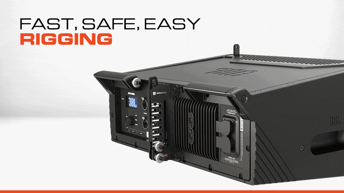 FAST, SAFE, EASY RIGGING with JBL SRX900 Powered flexible Line Array