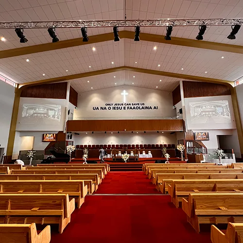 JBL Intellivox beamforming loudspeakers chosen to shape the worship experience at SISDAC Samoan Church