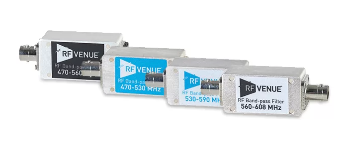 RF Venue Band Pass filters help lower the noise floor for wireless microphones and IEM in ear monitors