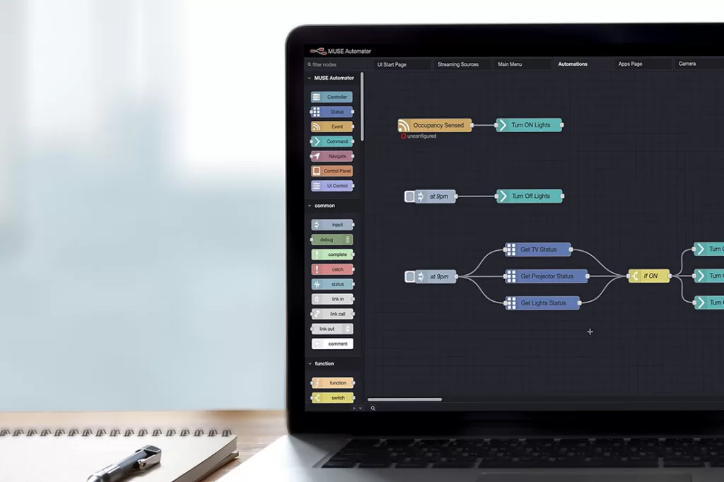 AMX Muse supports no-code / low code programming