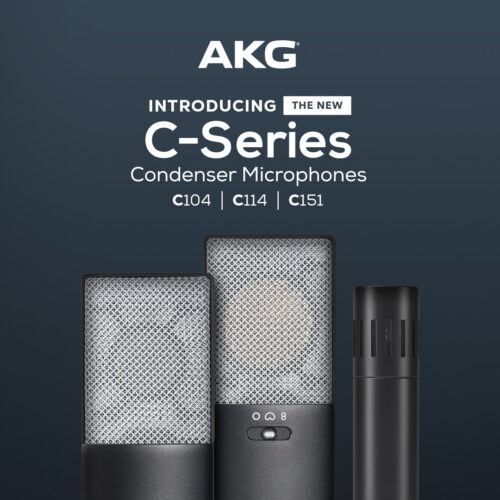 AKG C-series condenser microphones, 3 models to choose from, a Large Diaphragm Condenser, Multi-Pattern Condenser and Small Diaphragm Condenser Microphone