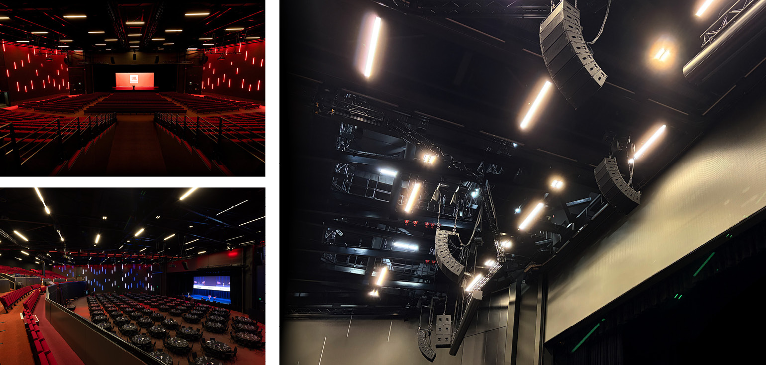 JBL VTX line arrays deliver exceptional coverage throughout NZICC’s flagship theatre.