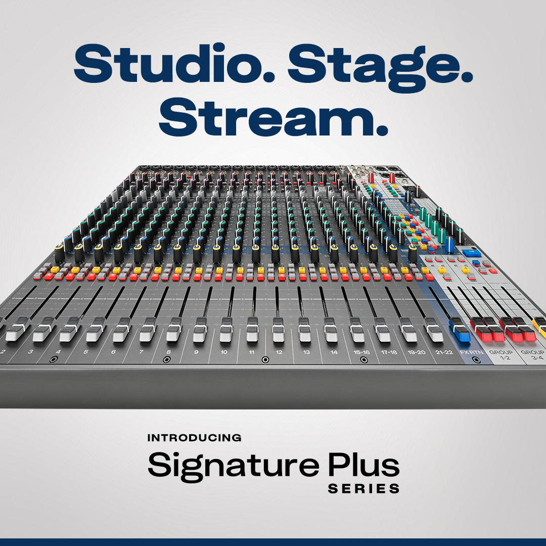 SignaturePlus_StudioStageStream_1080 Discover the new Soundcraft Signature Plus Series analogue mixing consoles, combining Ghost mic preamps, Sapphyre EQ, dbx compression, Lexicon effects and USB-C connectivity for live sound, recording, streaming and content creation applications. Available in New Zealand through JPRO.
